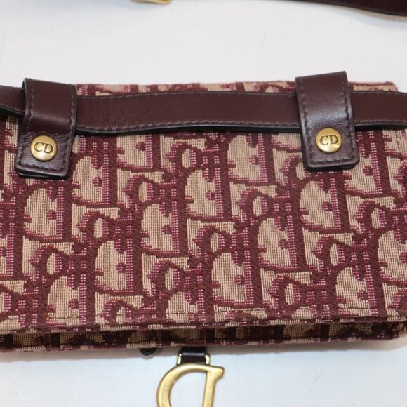 CHRISTIAN DIOR Oblique Saddle Belt Bag Burgundy 05-RU-1129 - Picture 11 of 15